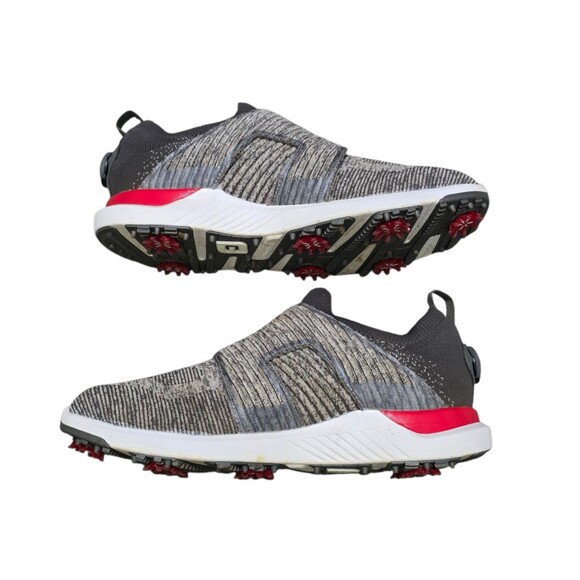 Foot Joy HyperFlex Boa Golf Shoes Mens Size 10.5 Grey Red Soft Spike 51083 main image 4